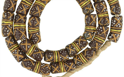 Krobo Perlen handgefertigt recyceltes Pulverglas Afrikanische Halskette Ghana - Tribalgh