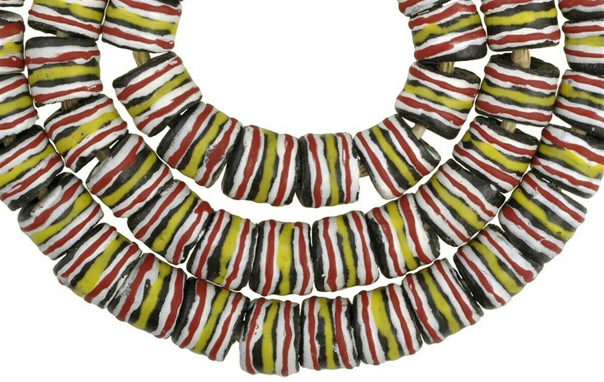 Afrikanische Perlen recyceltes Glas Krobo ethnischer Schmuck Ghana Halskette - Tribalgh