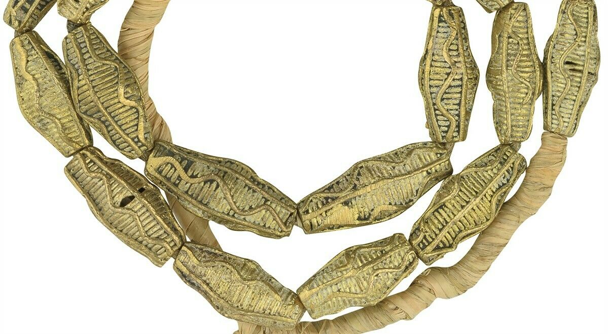 Perle di commercio in ottone africano Ashanti fusione a cera persa gioielli Ghana - Tribalgh