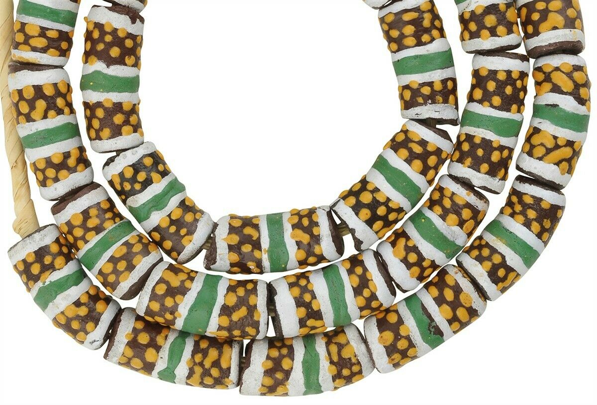 Recycled beads powder glass African necklace Krobo jewelry Ghana - Tribalgh