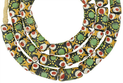 Perlen recyceltes Pulverglas handgemachte afrikanische Halskette Ghana Schmuck - Tribalgh