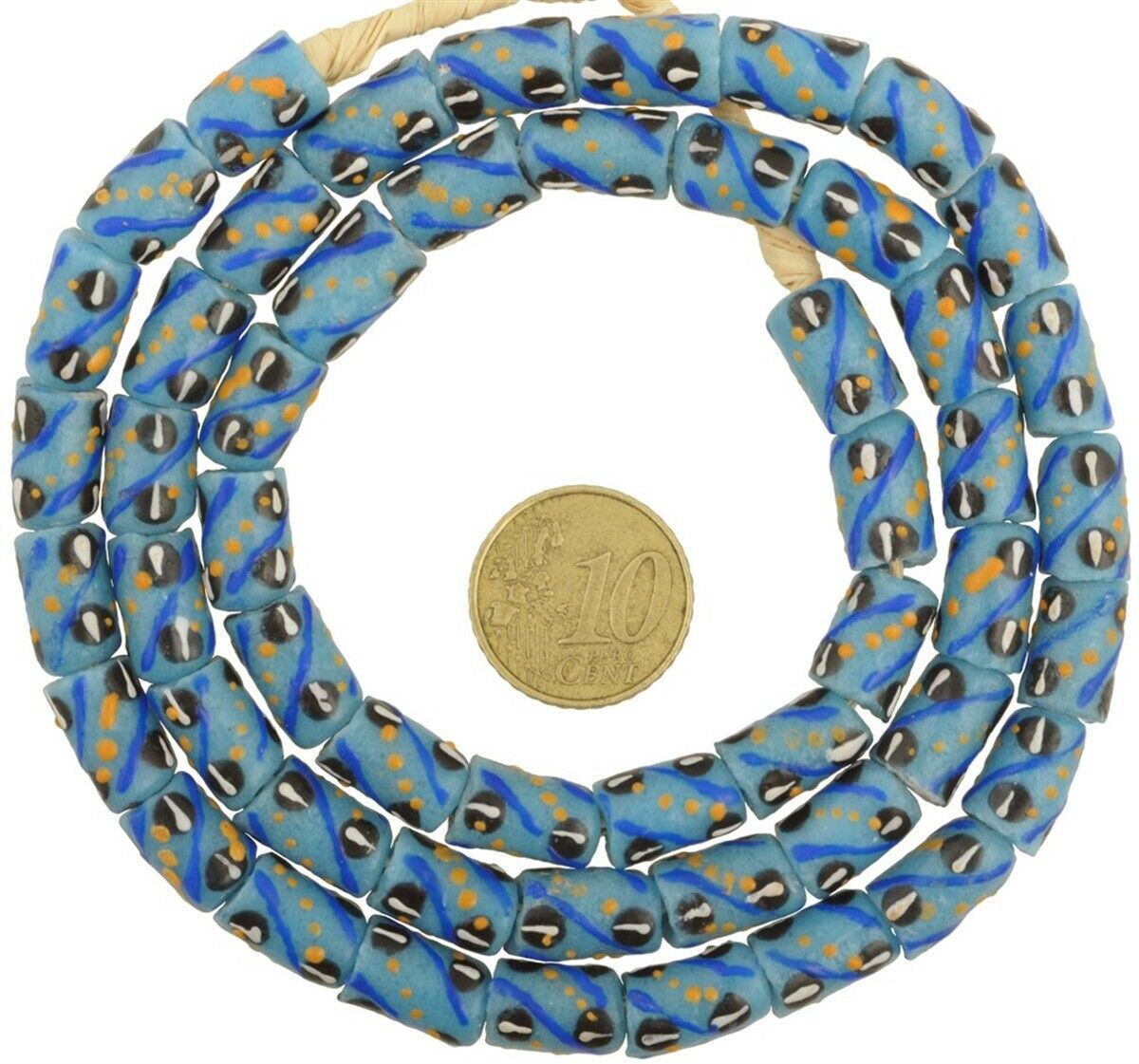 Krobo beads recycled powder glass handmade Ghana tribal jewelry African trade - Tribalgh