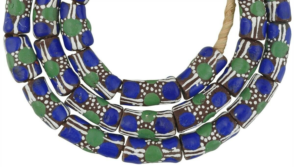 Ghana Krobo Fancy Glass Beads - 10-11Mm | African Trade - alternate view