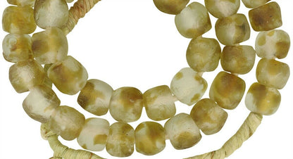 Handgemachte afrikanische Perlen recyceltes Glas ethnische Halskette Ghana Schmuck - Tribalgh