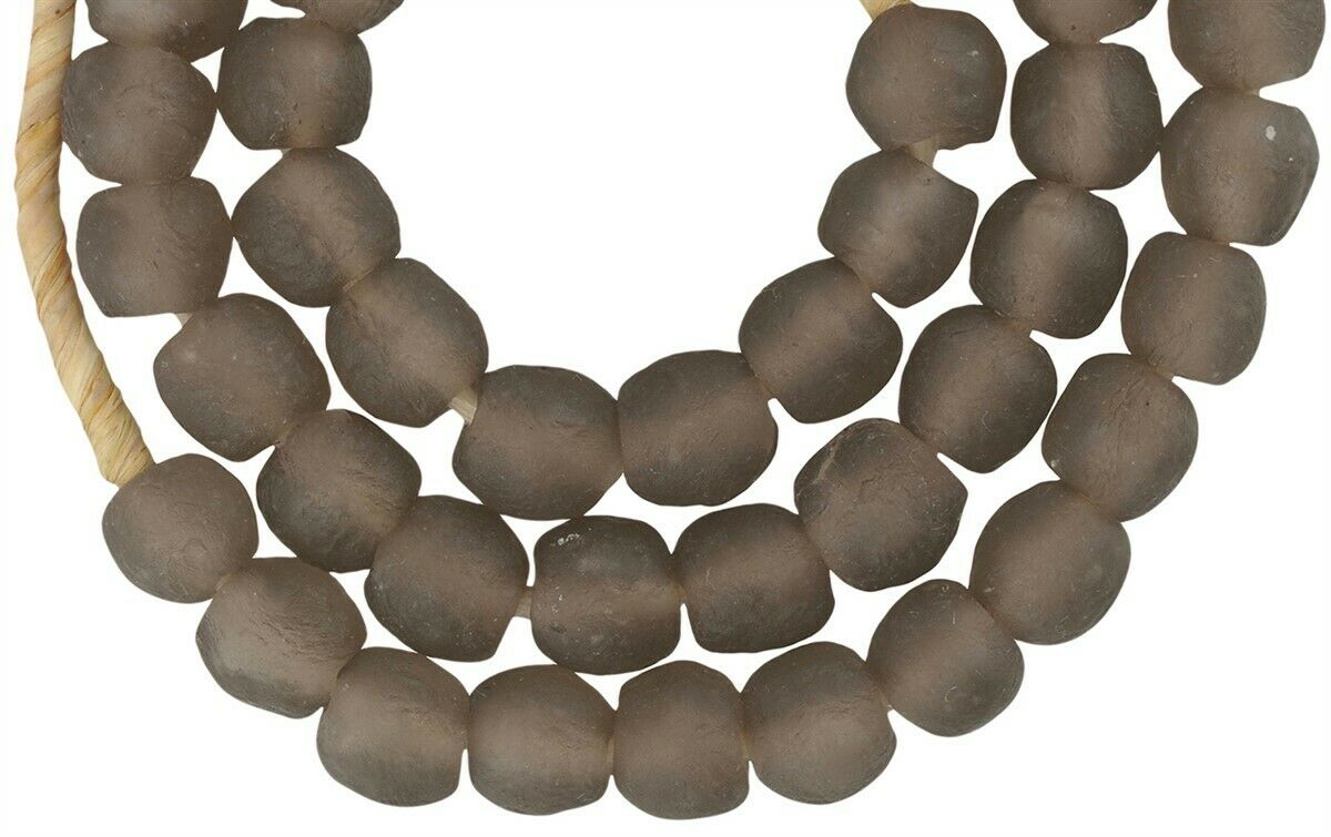African trade beads recycled glass powder Krobo ethnic Ghana necklace - Tribalgh