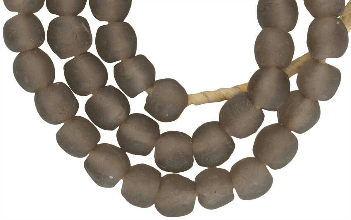 African trade beads recycled glass powder Krobo ethnic Ghana necklace - Tribalgh