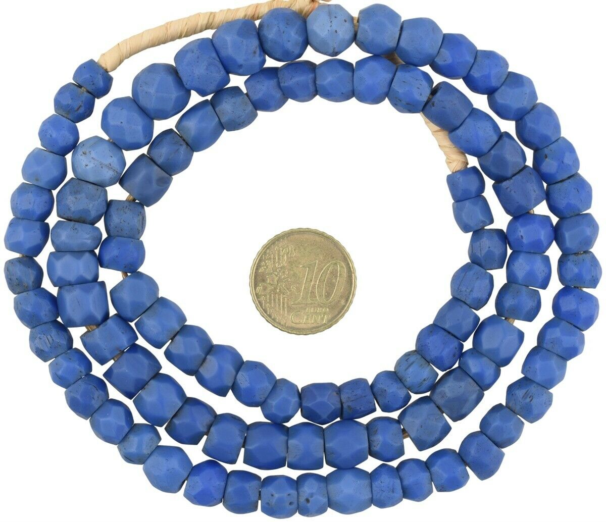 Afrikanische Handelsperlen antikes russisches blaues böhmisches / tschechisches handfacettiertes Glas - Tribalgh