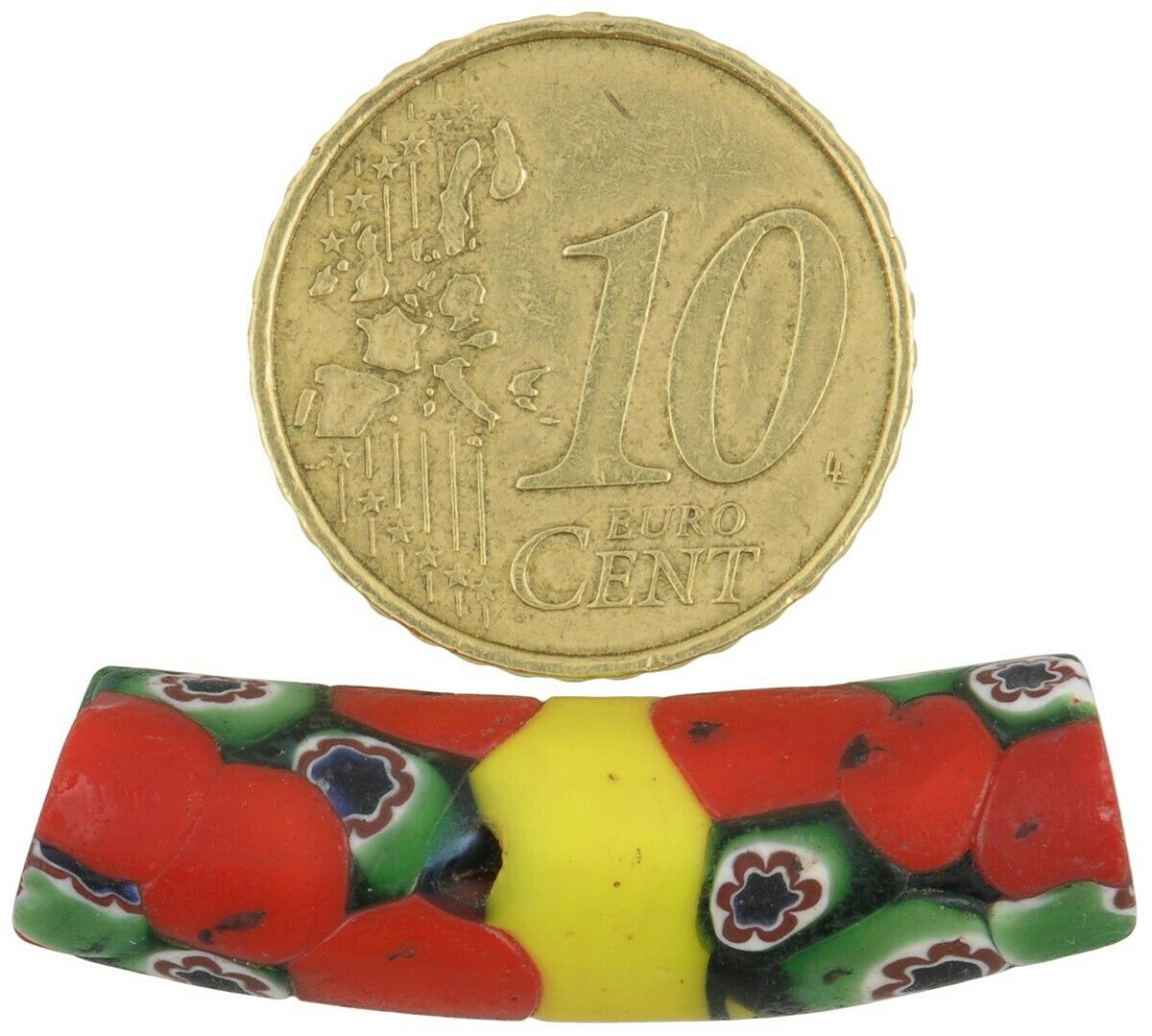 African trade bead antique elbow Millefiori Venetian glass mosaic - Tribalgh