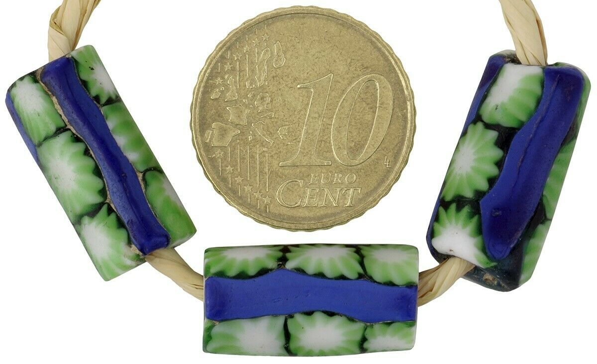 African trade antique beads Venetian millefiori mosaic glass - Tribalgh