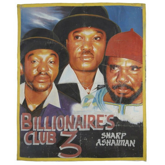 Cinema Poster del film Ghana Pittura a mano africana sacco tela Arte BILLIONAIRES CLUB 3 - Tribalgh