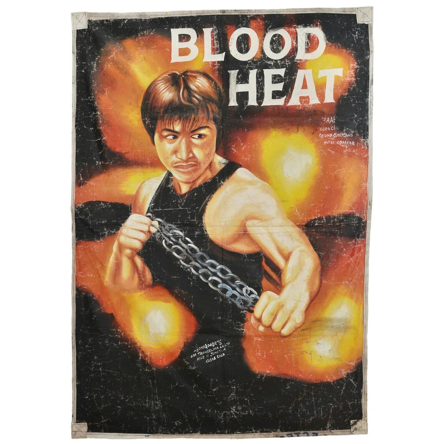 Cinema Poster di film Pittura ad olio africana dipinta a mano Ghana BLOOD HEAT - Tribalgh