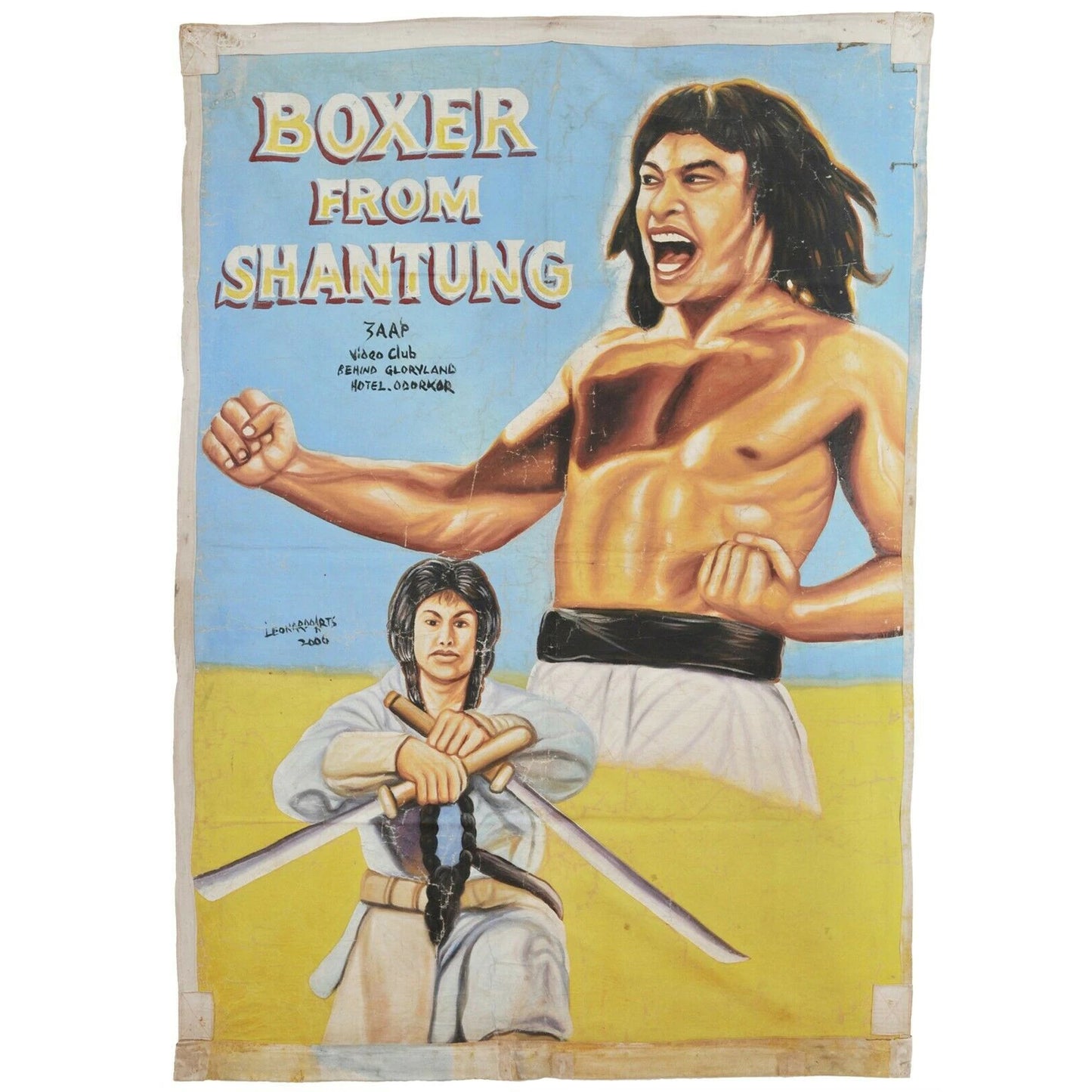Ghana African Movie poster cinema hand painted Boxer from Shantung - Tribalgh