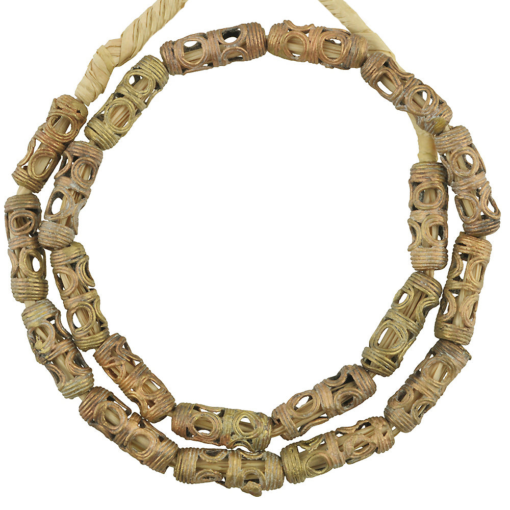 African brass trade beads handmade lost wax bronze casting Ashanti Asante tribal - Tribalgh
