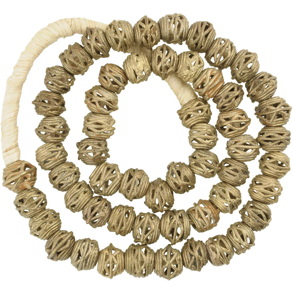 African brass trade beads handmade lost wax Ashanti Asante bronze casting tribal - Tribalgh