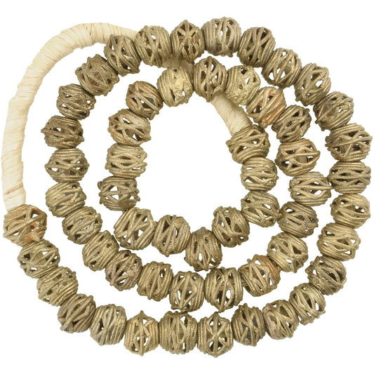 African brass trade beads handmade lost wax Ashanti Asante bronze casting tribal - Tribalgh