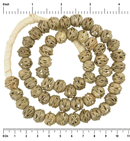 Perle di commercio in ottone africano fatte a mano a cera persa Ashanti Asante fusione in bronzo tribale - Tribalgh