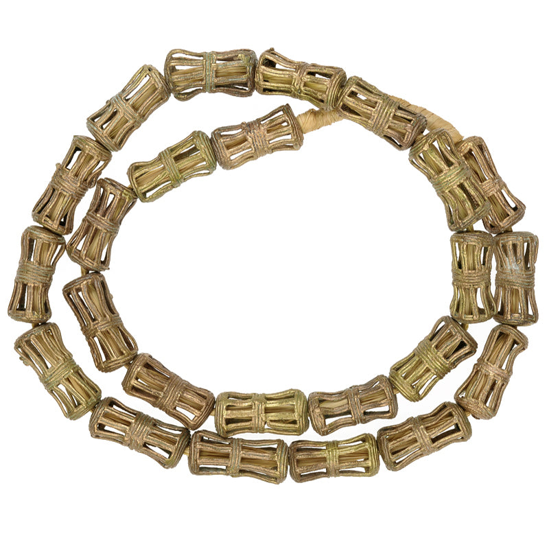 African brass beads Ghana Ashanti handmade bronze lost wax ethnic tribal jewelry - Tribalgh
