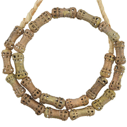 African brass trade beads Ghana handmade Ashanti gold weight bronze lost wax - Tribalgh