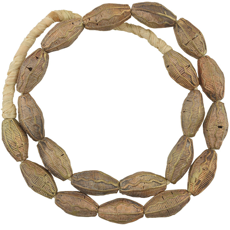 Perle di commercio in ottone africano Ashanti Akan fusione di bronzo a cera persa etnica Ghana - Tribalgh