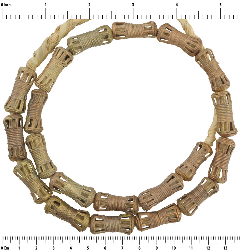 Африканские латунные бусины, бронзовое литье, ашанти, Акан, металл, этническое ожерелье с потраченным воском - Tribalgh