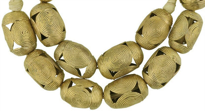 African brass beads Ashanti lost wax bronze handmade Ghana - Tribalgh