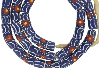 Krobo recycelte Glaspulverperlen handgefertigte Halskette Ghana Afrika - Tribalgh