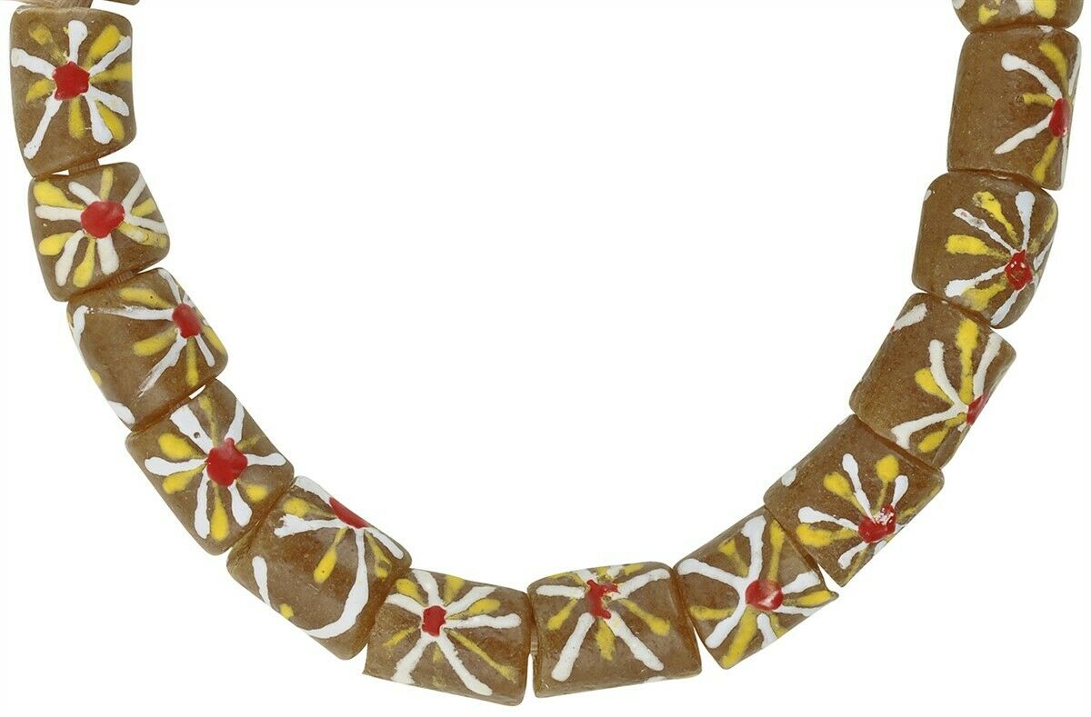 Afrikanische Perlen handgemachtes Krobo recyceltes Glaspulver ethnisches Armband - Tribalgh