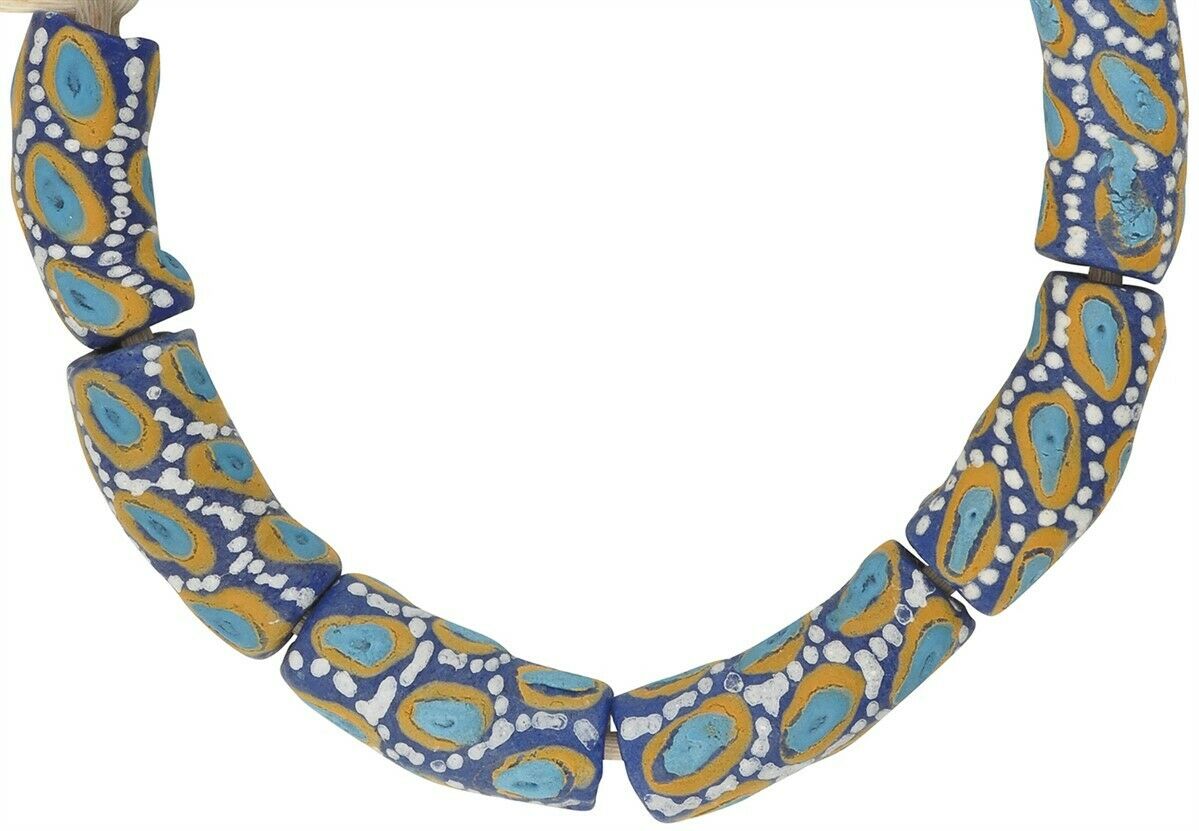 Afrikanische Perlen Krobo recyceltes Glaspulver Ghana ethnisches Armband - Tribalgh