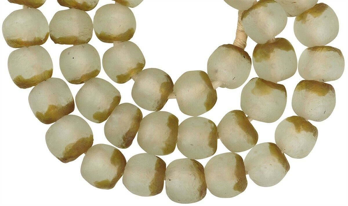 Handgemachte Perlen aus recyceltem Glaspulver Halskette Ghana Afrikanischer Schmuck - Tribalgh