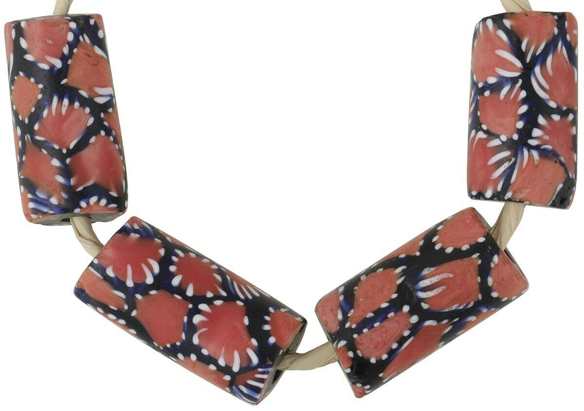 African trade beads antique millefiori Venetian glass Murano mosaic - Tribalgh