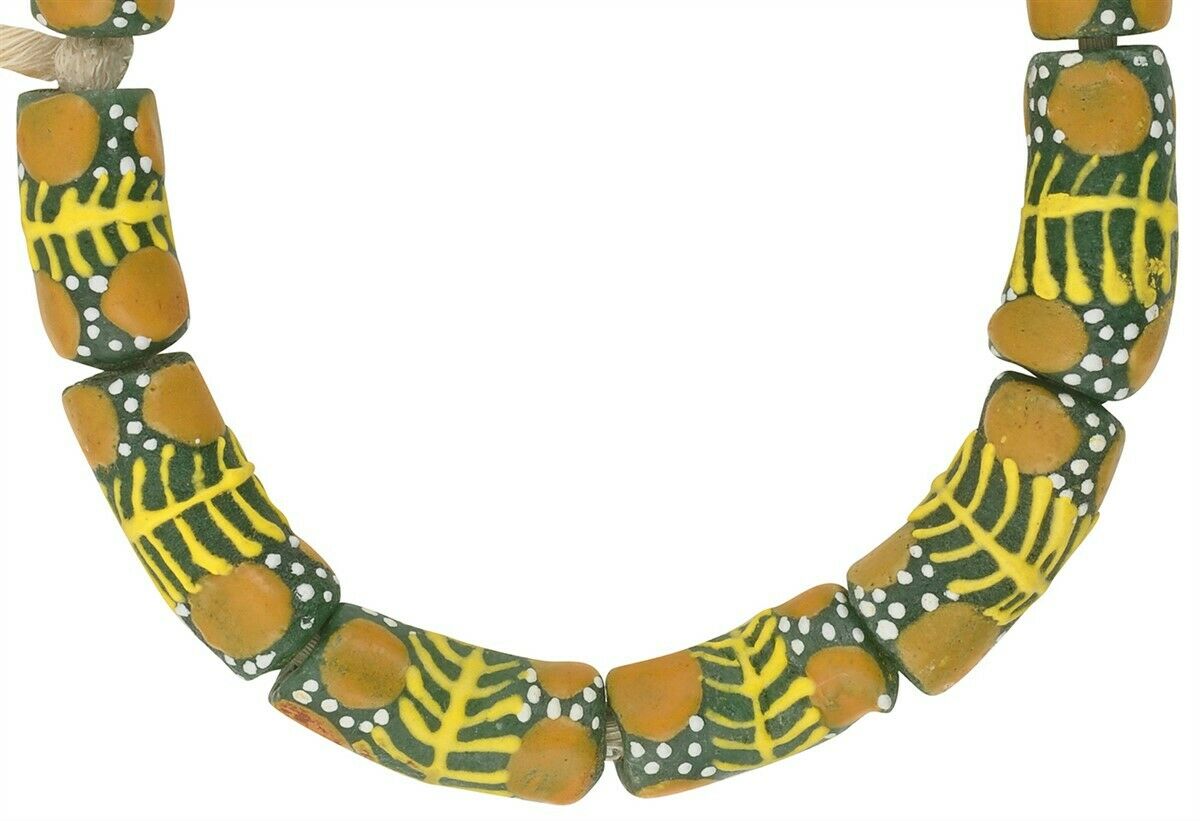 African recycled glass powder beads handmade Ghana bracelet - Tribalgh