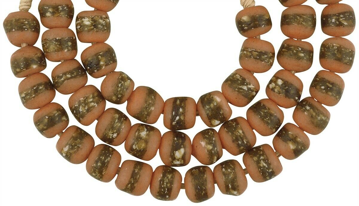 Afrikanische Perlen recyceltes Glaspulver Ghana Schmuck Afrikanische Halskette - Tribalgh
