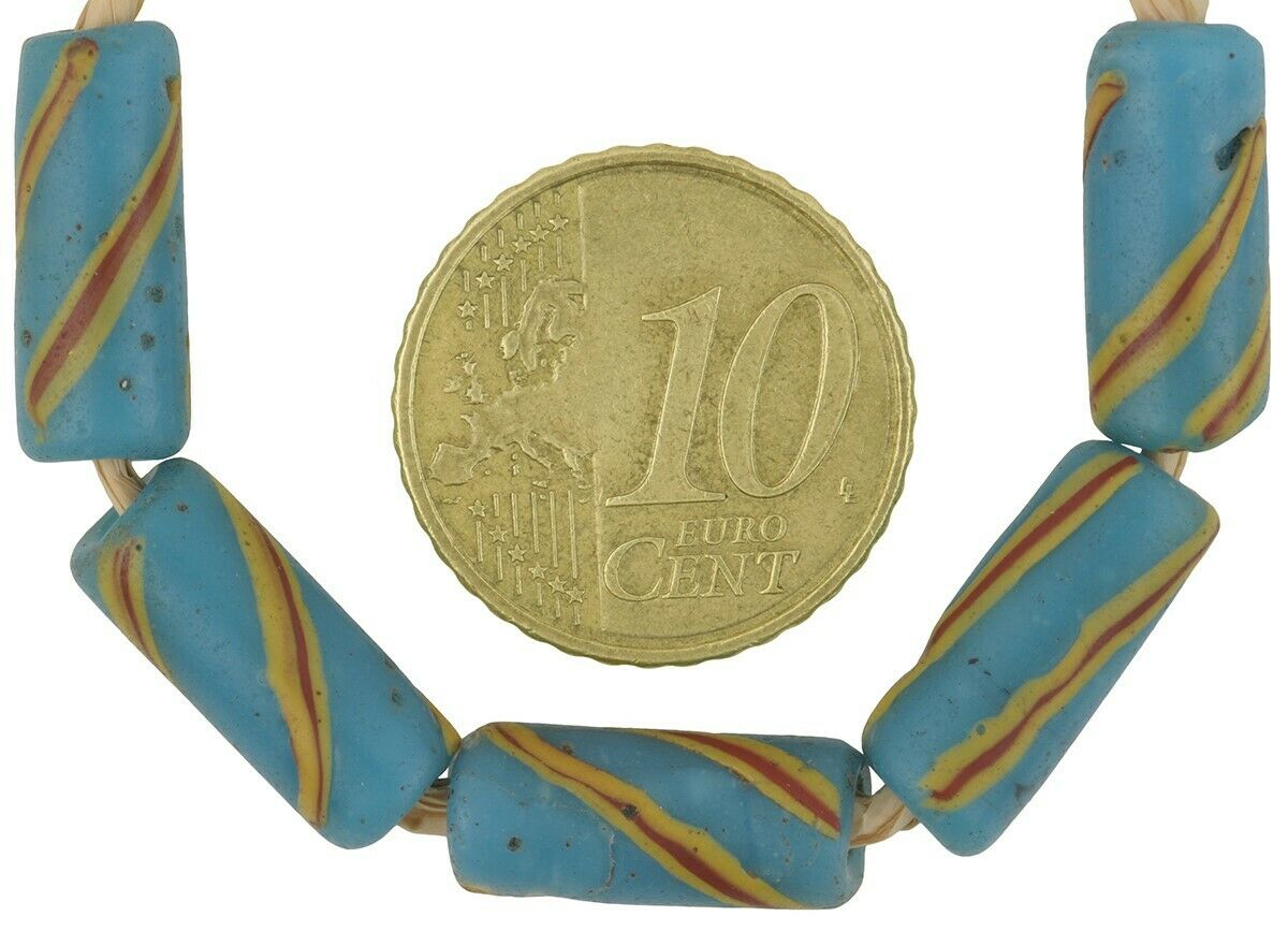 African Trade Antique Beads Venetian Glass Lampwork Blue - alternate view