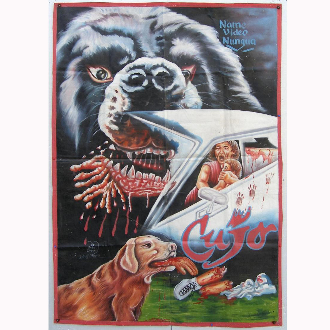 Cujo movie poster hand painted in Ghana for the Cinema art  - Tribalgh