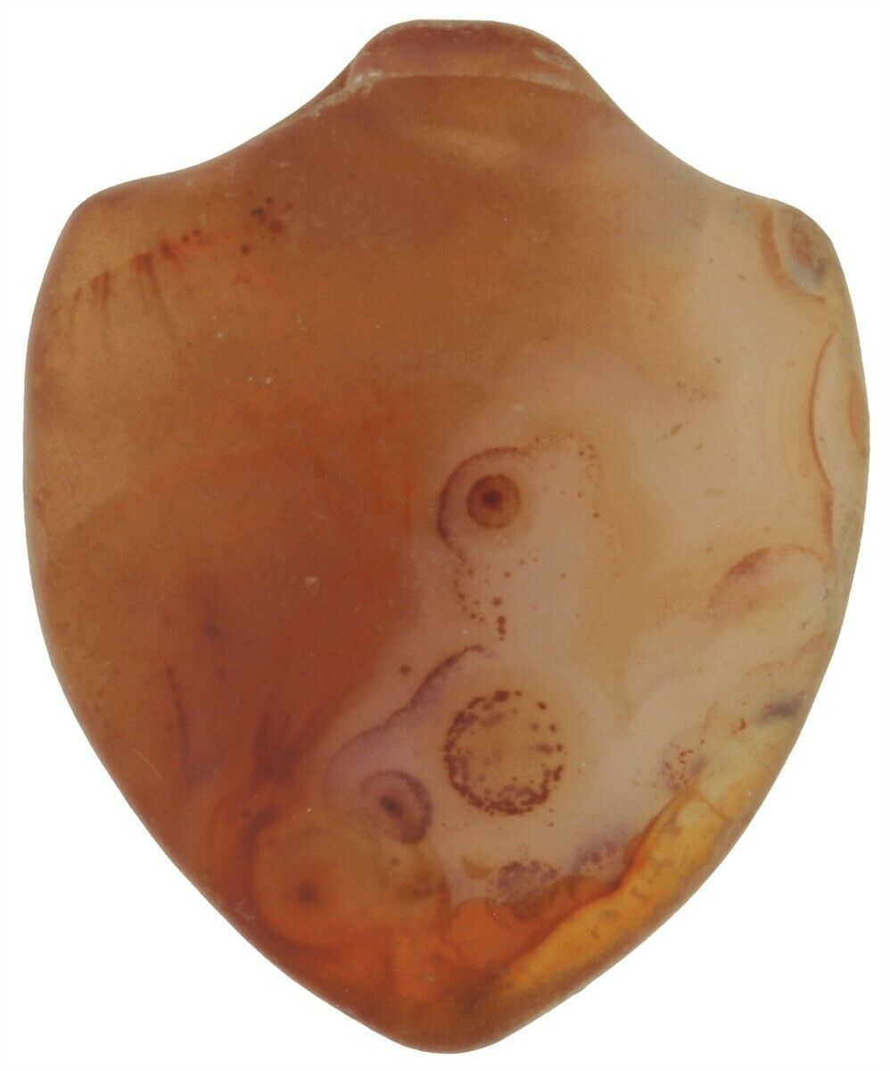 Antique Carnelian Agate Bead Large Heart Stone Pendant Jewelry