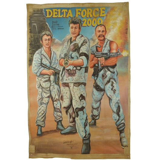Ghana Cinema Movie poster African folk wall art hand painted DELTA FORCE 2000 - Tribalgh