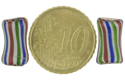 Afrikanischer Handel, antike Perlen, venezianisches Chevron, 4 Schichten, Glas, Hundeknochen – Tribalgh
