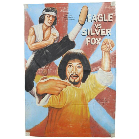 Αφίσα της Γκάνας Αφρικανικός κινηματογράφος ελαιογραφία EAGLE VS SILVER FOX - Tribalgh