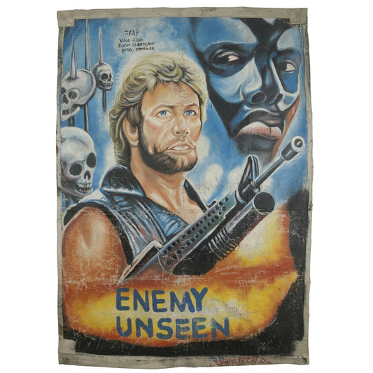 Movie poster African Ghana Art oil painting cinema hand painted ENEMY UNSEEN - Tribalgh