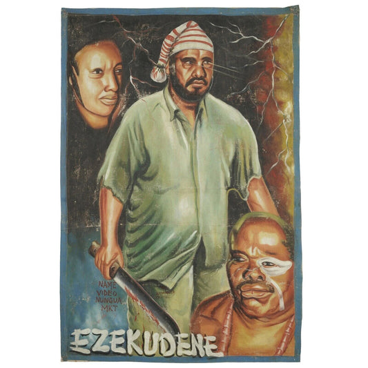 Cinema Poster del film Ghana Pittura a mano africana Arte su tela magia nera EZEKUDENE - Tribalgh
