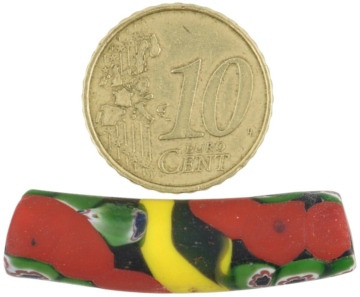 African trade bead Millefiori antique elbow Venetian glass - Tribalgh