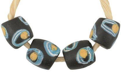 Antike afrikanische Handelsperlen Auge Venezianisches Glas Lampwork Ausgefallener Stammesschmuck - Tribalgh