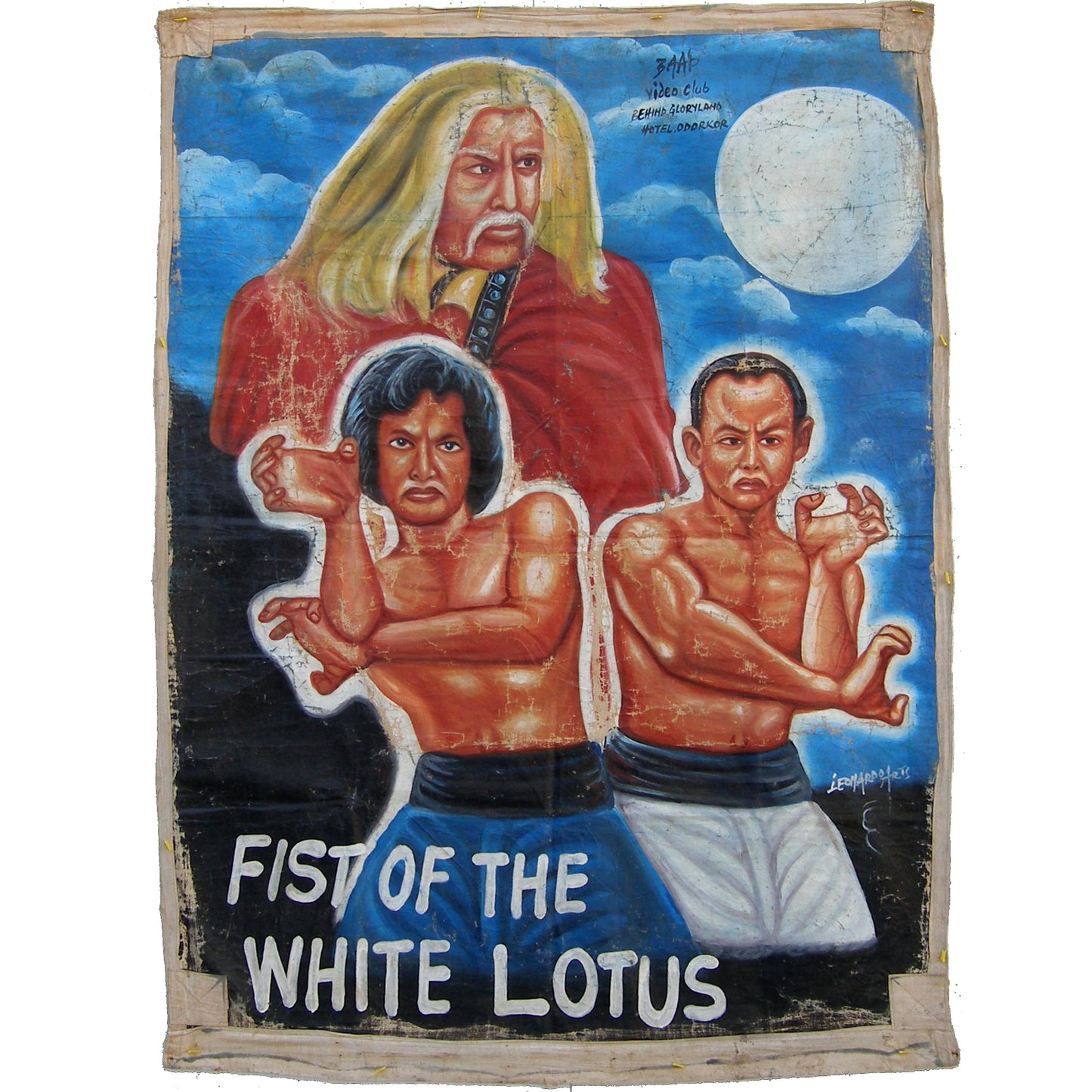 Ghana Movie Posters FIST OF THE WHITE LOTUS pintado a mano African Art SD-14521