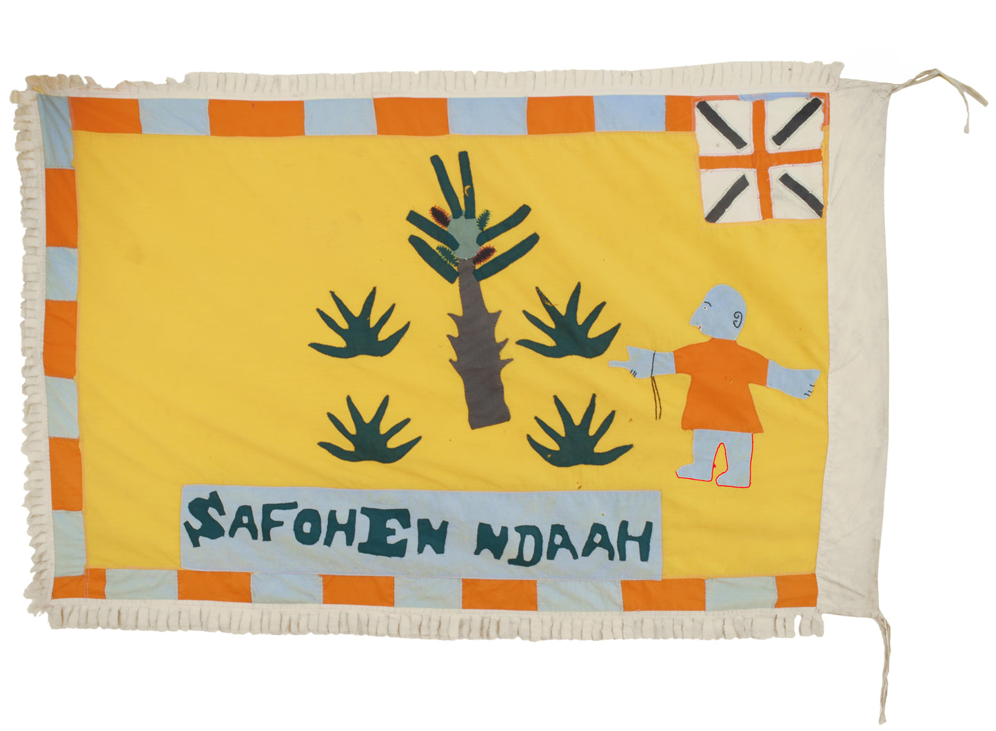 Arte africana Asafo Frankaa War Flag Fante Fanti Ghana Applique Gold Coast - Tribalgh