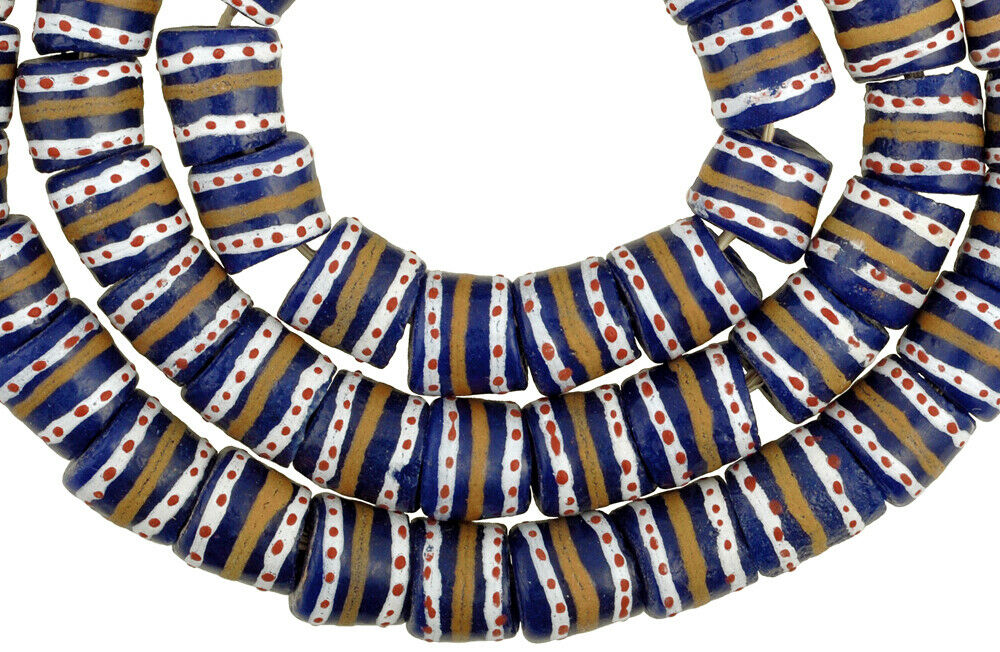 Collar de joyería tribal Krobo hecho a mano con cuentas africanas recicladas Ghana - Tribalgh