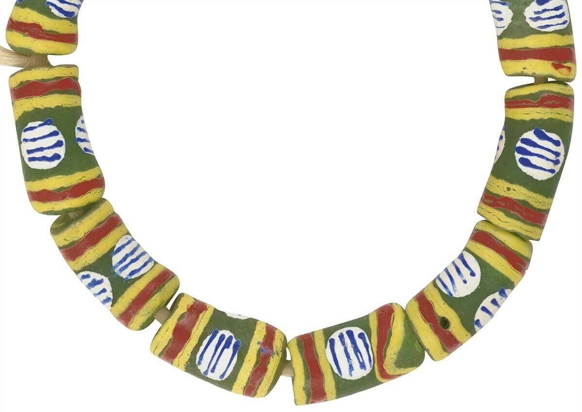 Perline africane in vetro riciclato Bracciale tribale Krobo Gioielli Ghana - Tribalgh