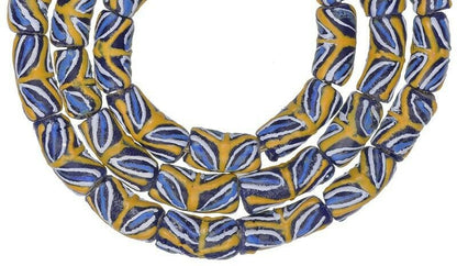Handgemachte afrikanische Perlen aus recyceltem Glaspulver Krobo Halskette Ghana - Tribalgh