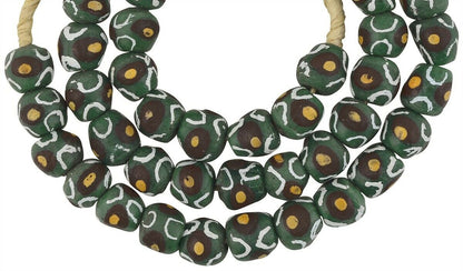 Afrikanische handgemachte Perlen recyceltes Glaspulver Ghana Schmuck Krobo - Tribalgh