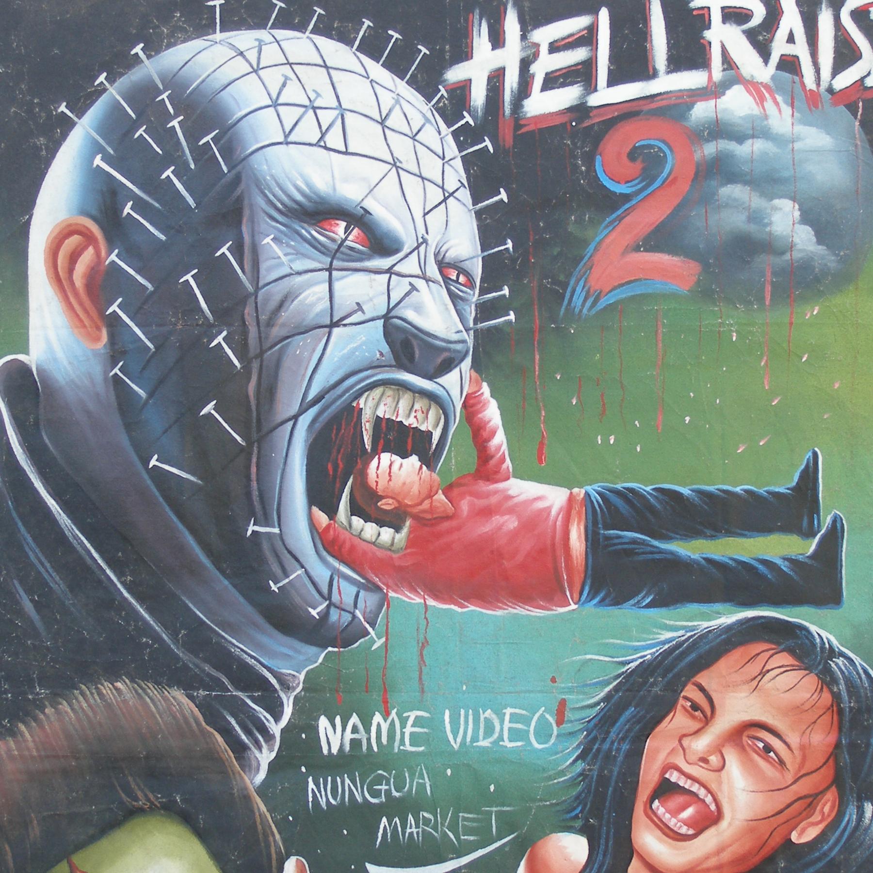 Ghana Movie Posters HELLRAISER 2 hand painted African Art - Tribalgh