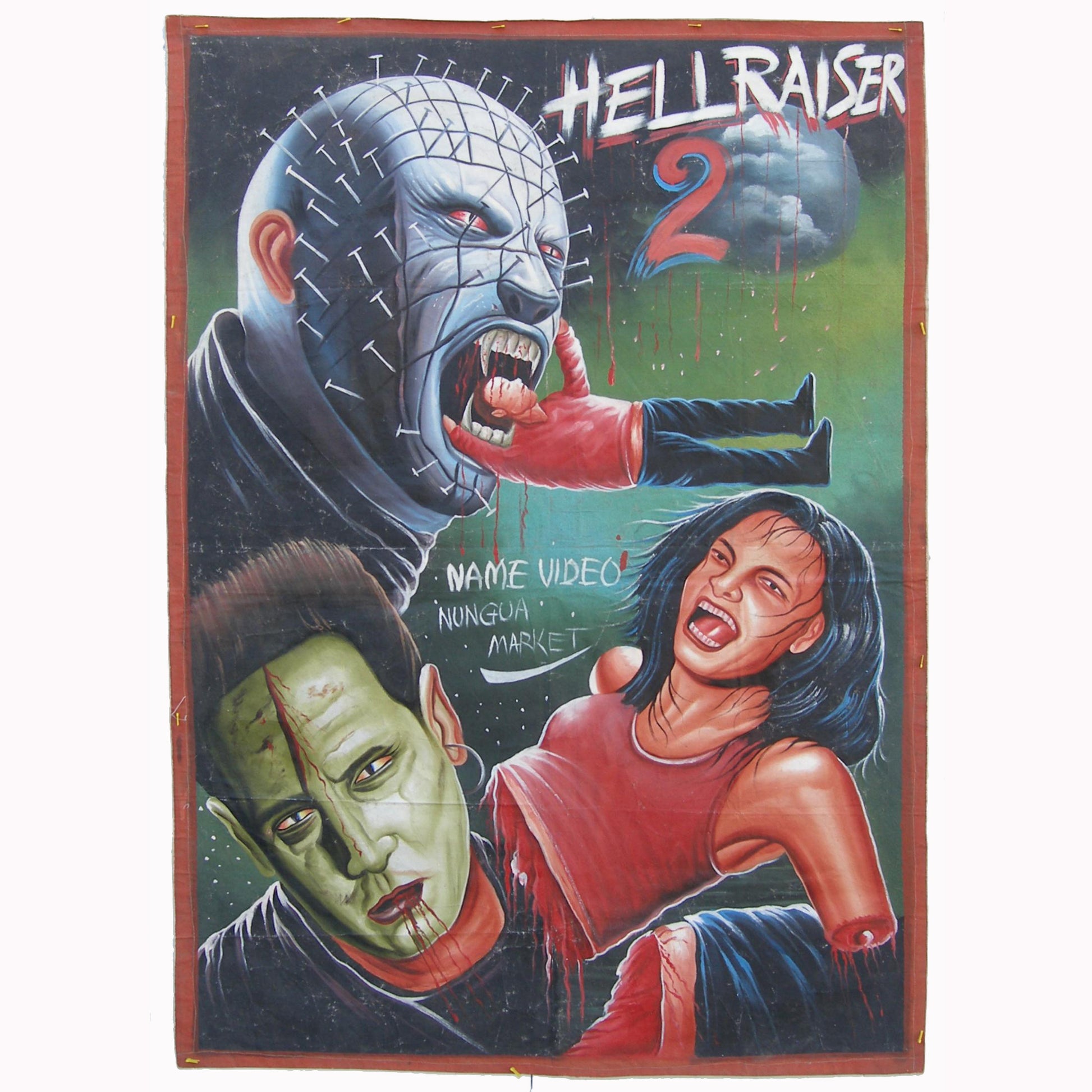 "Hellraiser 2" - Collectible Ghana Hand-Painted Horror Movie Poster - horror scene artwork